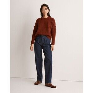 Madewell Cable Havener Pullover Sweater Size XS Alpaca Heather Auburn